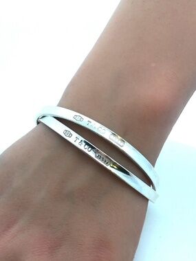 Tiffany & Co. Sterling Silver 1837 Interlocking Circles Bangle Bracelet